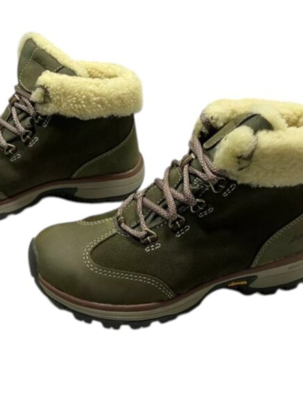 NEW EDDIE BAUER  Rainier Mid Boots Size 8M Waterproof Ankle Warm Green Leather - Picture 7 of 8
